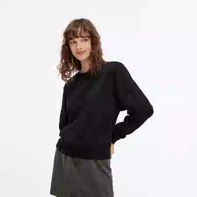 森马 圆领宽松纯色长袖卫衣 女款