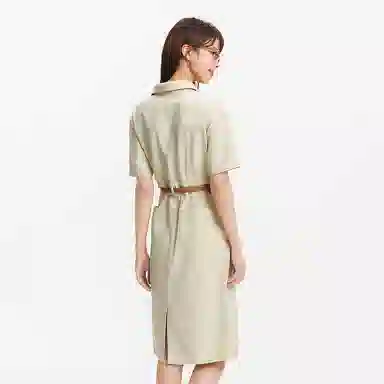 森马 森柔开叉工装短袖连衣裙 女款