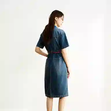 森马 森柔开叉工装短袖连衣裙 女款