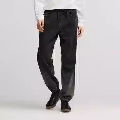 森马 渐变束脚松紧腰长裤牛仔裤 男款