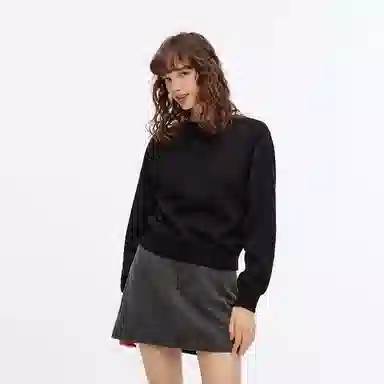 森马 圆领宽松纯色长袖卫衣 女款