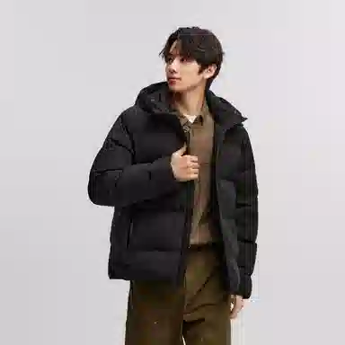 森马 防水肌理感连帽长袖时尚百搭羽绒服 男款
