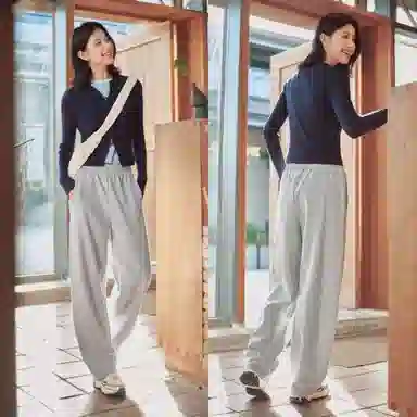 森马 中腰纯色阔腿休闲裤 女款