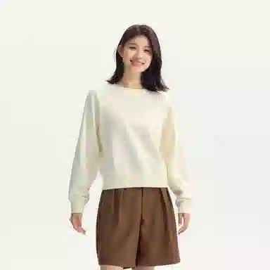 森马 圆领宽松纯色长袖卫衣 女款