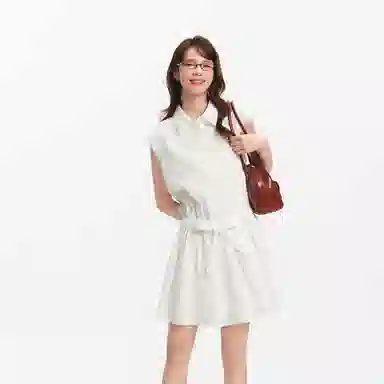 森马 纯色合身文艺无袖连衣裙 女款