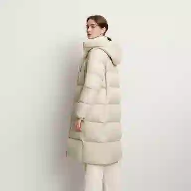 森马 超级植物系列 纯色防水加厚保暖连帽中长款羽绒服 女款