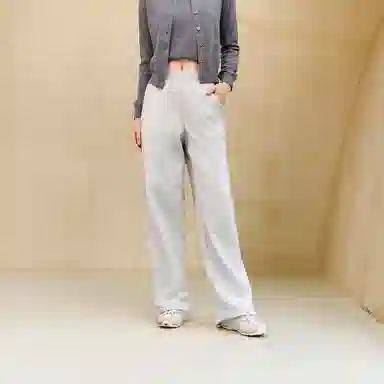 森马 摇粒绒纯色中腰阔腿休闲裤 女款