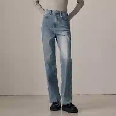 森马 阔腿抓绒长裤牛仔裤 女款