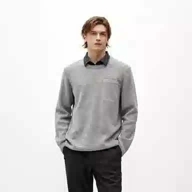 森马 假两件衬衫领毛衫 男款