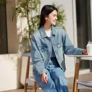 森马 满印宽松牛仔外套 女款