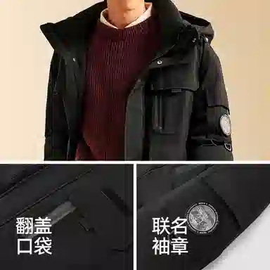 森马 防雨防风发热工装羽绒服 男款