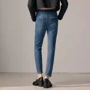 森马 水洗中腰小个子修身牛仔裤 女款