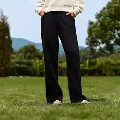 森马 摇粒绒纯色中腰阔腿休闲裤 女款