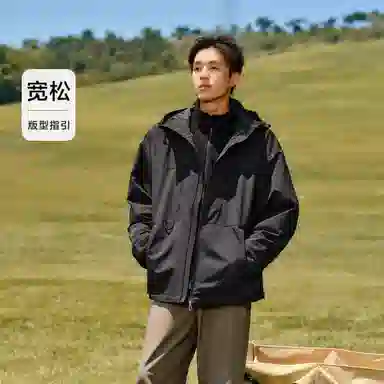 森马 摇粒绒两件套三合一三防抗静电户外风连帽夹克外套 男女同款