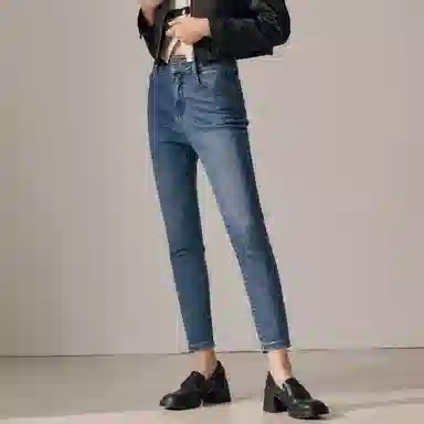 森马 水洗中腰小个子修身牛仔裤 女款