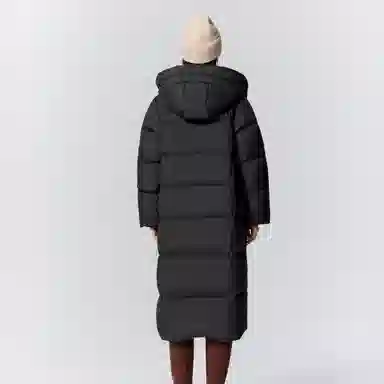 森马 超级植物系列 纯色防水加厚保暖连帽中长款羽绒服 女款