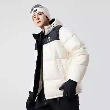 CAMEL Warm Fleece Windproof Hooded Puffer Jacket