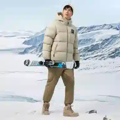 CAMEL Warm Fleece Series Down Jacket