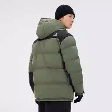 CAMEL Warm Fleece Colorblock Puffer Jacket