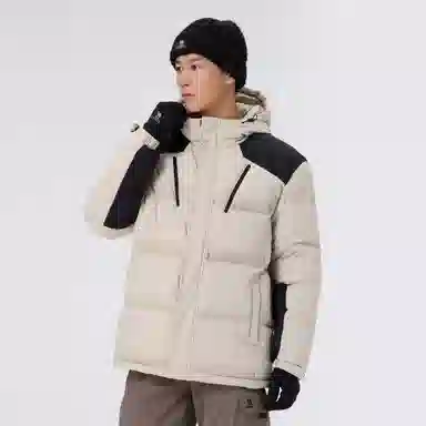 CAMEL Warm Fleece Colorblock Puffer Jacket