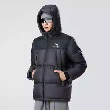 CAMEL Warm Fleece Windproof Hooded Puffer Jacket