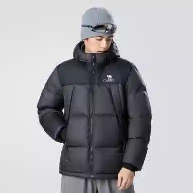 CAMEL Warm Fleece Windproof Hooded Puffer Jacket