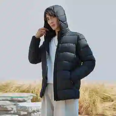 CAMEL Warm Fleece Hoodie Down Jacket