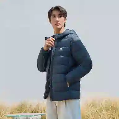 CAMEL Warm Fleece Hoodie Down Jacket