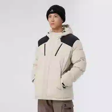 CAMEL Warm Fleece Colorblock Puffer Jacket