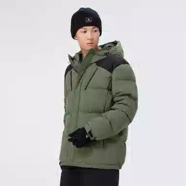 CAMEL Warm Fleece Colorblock Puffer Jacket