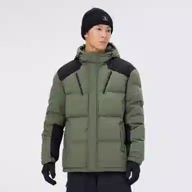 CAMEL Warm Fleece Colorblock Puffer Jacket