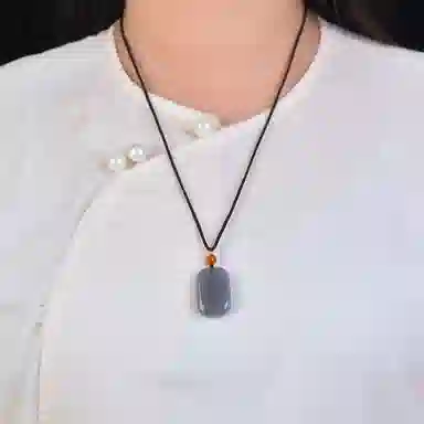 静汝玉 平安牌玉坠挂件玉佩 和田玉项链 烟紫 男女同款情侣款