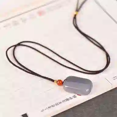 静汝玉 平安牌玉坠挂件玉佩 和田玉项链 烟紫 男女同款情侣款