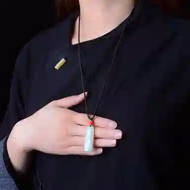 静汝玉 竹节步步高升挂件 和田玉 吊坠 男女同款情侣款 白玉