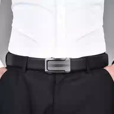 梦特娇 自动扣腰带 品牌正品商务青年裤带 头层牛皮 皮带 男款