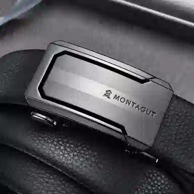 梦特娇 自动扣腰带 品牌正品商务青年裤带 头层牛皮 皮带 男款