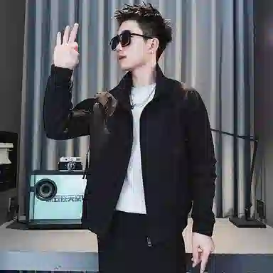 悍戈 韩版高级感痞帅气口袋拉链设计感简约青春时尚潮流个性百搭休闲夹克 男女同款 经典黑色款