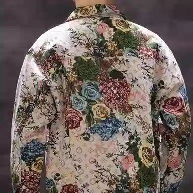MIIRACER Floral Embroidered Denim Jacket