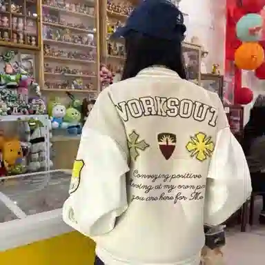 悍戈 美式复古高街风多元素设计宽松百搭潮流外套夹克 男女同款