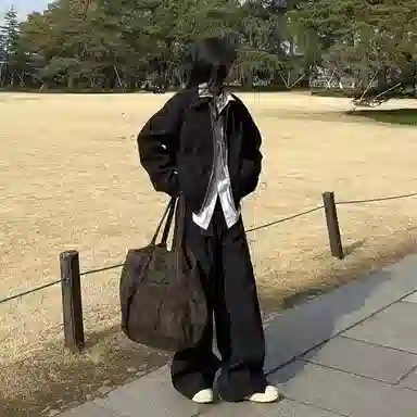 寻星记 美式复古高级感花领拼接假两件秋冬休闲宽松百搭长袖夹克外套 男女同款