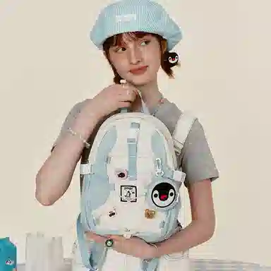 VANWALK Pingu Backpack Large Black White Plaid