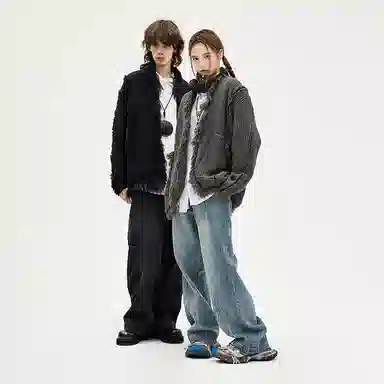 BENMYSHOWER V-Neck Fringe Knit Sweater