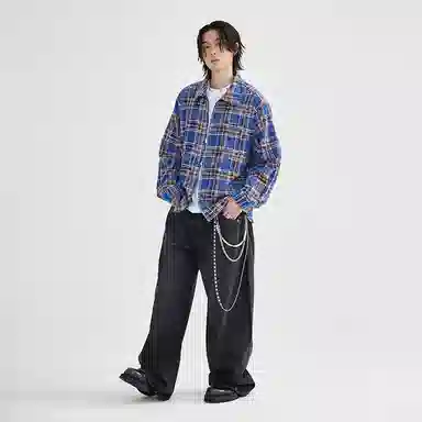 BENMYSHOWER Plaid Jacket