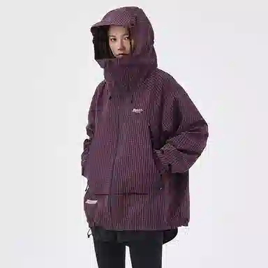 BENMYSHOWER Plaid Utility Jacket