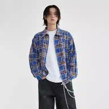 BENMYSHOWER Plaid Jacket