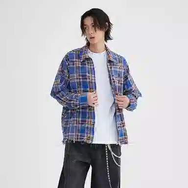 BENMYSHOWER Plaid Jacket