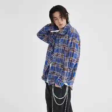 BENMYSHOWER Plaid Jacket