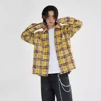 BENMYSHOWER Plaid Jacket
