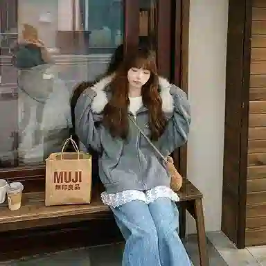 SUNSUNTOWN Hooded Wool Coat