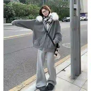 SUNSUNTOWN Hooded Wool Coat